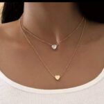 Crystal Gold Pendant Necklace Set