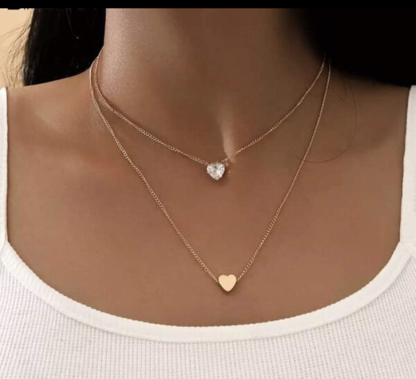 Crystal Gold Pendant Necklace Set